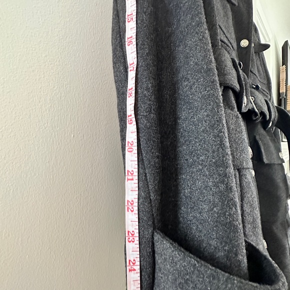 Gorgeous, charcoal grey wool blend military peacoat, only worn once!!!! - Picture 6 of 7